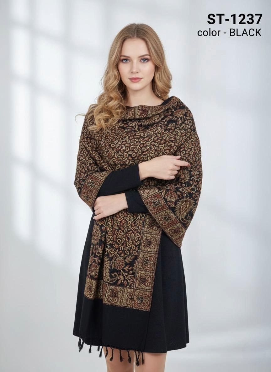 ACCROW WOOL MULTY JAMAVAR STOLE